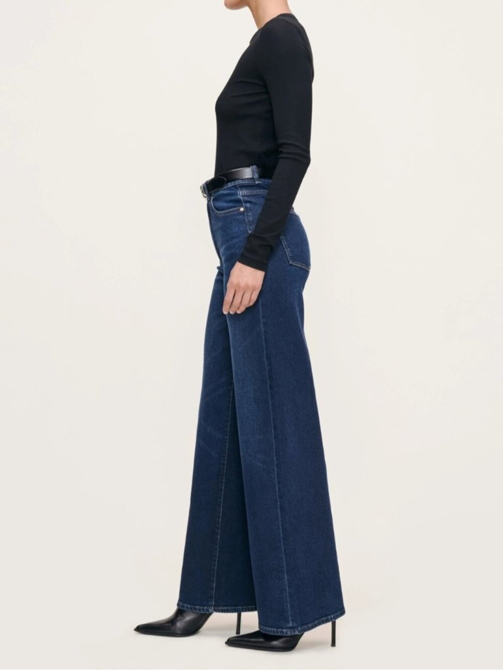 DL1961 Hepburn vintage wide leg jeans in Eve 27 - Picture 3 of 12
